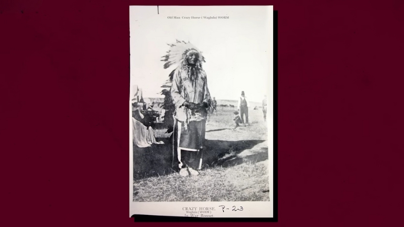 Black-and-white photo of Crazy Horse’s father, Old Man Crazy Horse (Worm)
